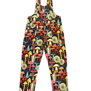 L.A. Soul Colorful Mushroom Print Corduroy Overalls Unisex